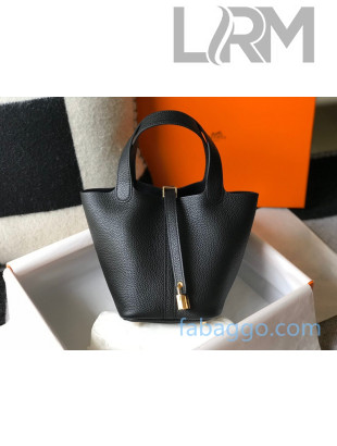 Hermes Picotin Lock Bag 18cm in Togo Calfskin Black/Gold 2020