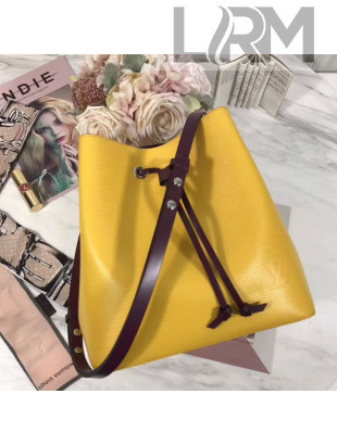 Louis Vuitton Epi Leather Neonoe Bucket Bag M54369 Yellow/Purple 2018