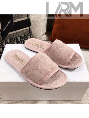 Dior Homey Slipper Sandals in Pink Cannage Embroidery 2021