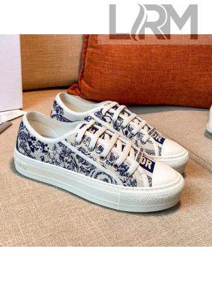 Dior Walk'n'Dior Sneakers in Blue Toile de Jouy Embroidered Cotton 2020