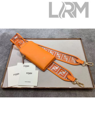 Fendi Strap You FF Transparent Shoulder Strap with iPhone Pocket Orange 2019