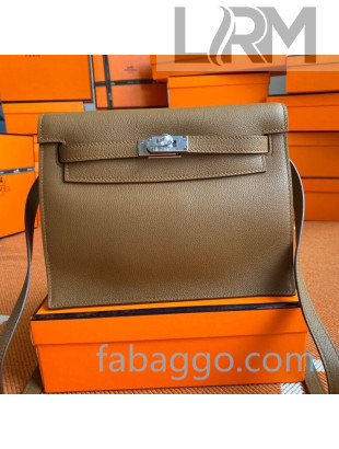 Hermes Kelly Danse Backpack in Evercolor Leather Taupe/Silver 2020
