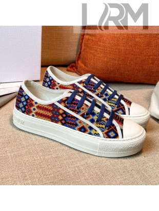 Dior Walk'n'Dior Sneakers in Multicolor Geometry Embroidered Cotton 2020