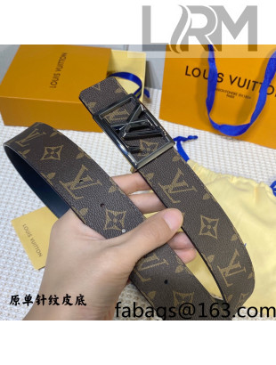 Louis Vuitton Monogram Canvas Belt 4cm with Framed LV Buckle Brown/Black 2021 03