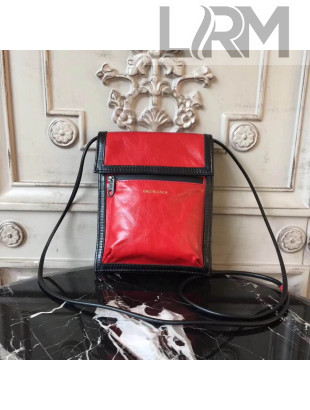 Balen Calfskin Phone Bag With Shoulder Strap Red 2017