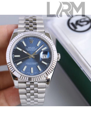 Rolex Datejust Watch 41mm Silver/Blue 04