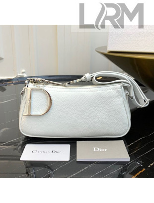 Dior Vintage Grained Leather Hobo Bag White 2019