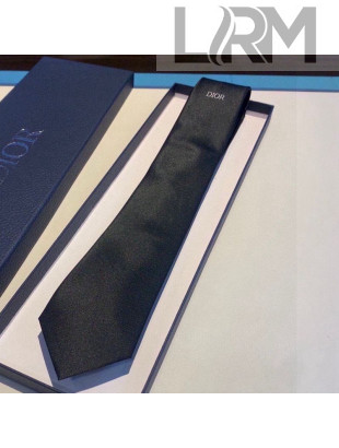 Dior Silk Tie with Logo Embroidery Black 2021