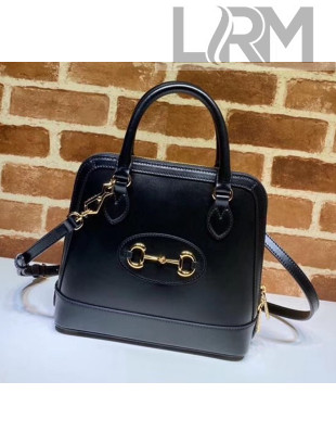 Gucci Leather 1955 Horsebit Small Top Handle Bag 621220 Black 2020