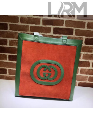 Gucci Ophidia Suede Large Tote 519335 Red/Green