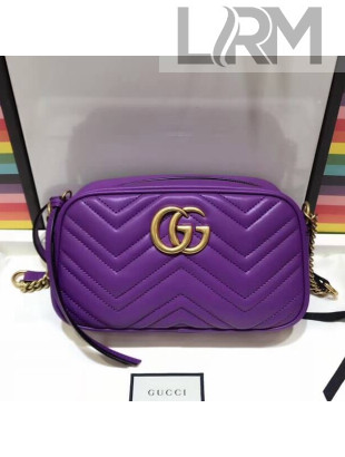 Gucci GG Marmont Matelassé Small Camera Shoulder Bag 447632 Purple 2018