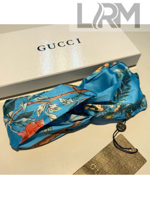 Gucci Flower Print Headband Blue 2019