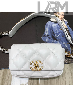 Chanel Quilted Leather 19 Belt Bag/Waist Bag White 2019 