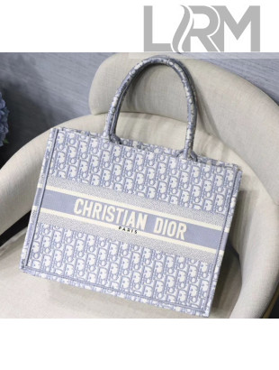 Dior Small Book Tote with Dior Oblique Embroidery Grey 2020
