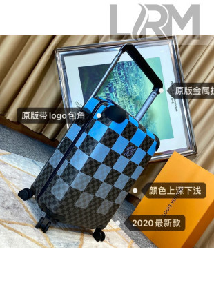 Louis Vuitton Horizon 55 Luggage Travel Bag in Blue Damier Graphite Canvas N20021 2020