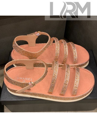 Chanel Crystal Platform Sandals G37140 Pink 2021