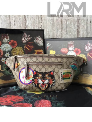 Gucci Embroidered GG Supreme Belt Bag 484683 2017