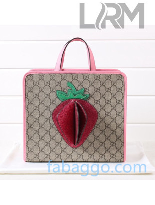 Gucci Children's GG Strawberry Tote Bag ‎630589 Pink 2020