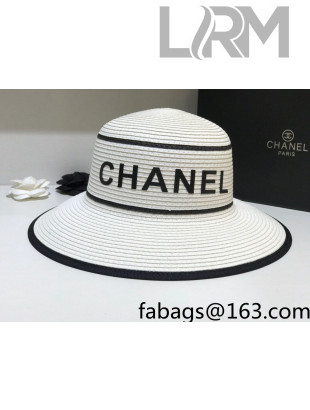 Chanel Straw Bucket Hat White 2021 63