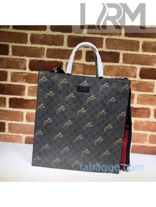 Gucci Men's GG Bestiary Tote with Tigers ‎495559 Black 2020