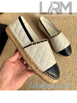 Chanel Quilted Lambskin Espadrilles G36966 White 2020