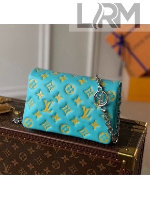 Louis Vuitton Pochette Coussin Chain Mini Bag in Monogram Leather M80744 Mint Green/Yellow 2021