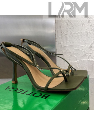 Bottega Veneta Stretch Lambskin Strap Sandals 9cm Green 2021 09