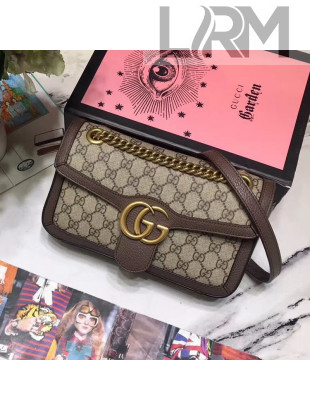 Gucci GG Leather Marmont Matelassé Shoulder Bag ‎443497 Beige/Brown 2019