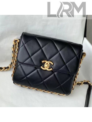 Chanel Calfskin Large Flap Coin Purse with Chain WOC AS2377 Black 2021