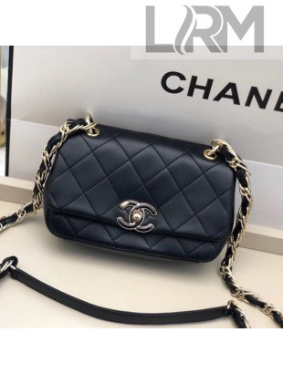 Chanel Quilted Lambskin Entwined Chain Small Flap Bag AS2317 Black 2021 TOP