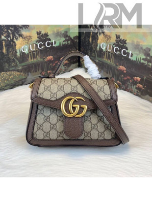 Gucci GG Leather Marmont Matelassé Mini Top Handle Bag Beige/Brown 2019