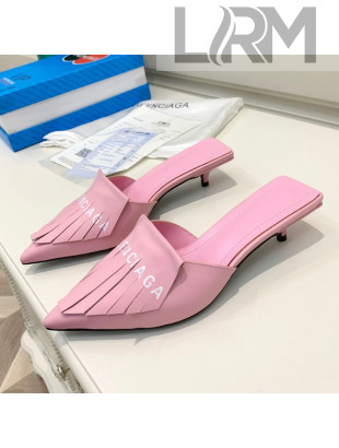 Balenciaga Tassel Heel Mules 3cm Pink 2021