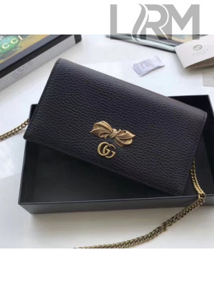 Gucci Leather Mini Bag With Bow 524293 Black 2018