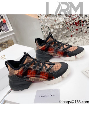 Dior D-Connect Sneaker in Plaid Technical Fabric DS23 Black/Red 2021