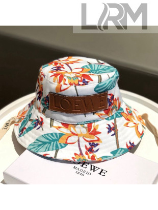 Loewe Paula Print Self Tie Bucket Hat White/Multicolor 2021