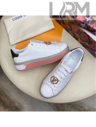 Louis Vuitton Time Out White Leather Sneakers 1A8NFV Orange 2020