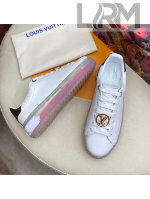 Louis Vuitton Time Out White Leather Sneakers 1A8NFV Pink 2020