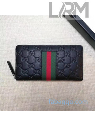 Gucci Web GG Leather Zip Wallet 408831 2020