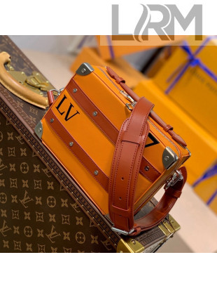 Louis Vuitton LV x NBA Small Handle Trunk Bag in Orange Leather M45785 2021