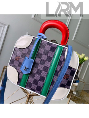 Louis Vuitton Mini Luggage Top Handle Bag in Damier Azur Canvas Blue 2019