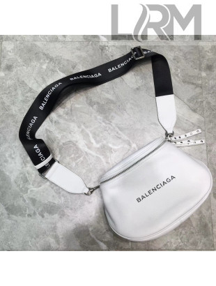 Balen...ga Calfskin Everyday Strap Crossbody Bag White 2018