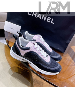 Chanel Tweed Sneakers G37122 Black/Pink 2021 111105