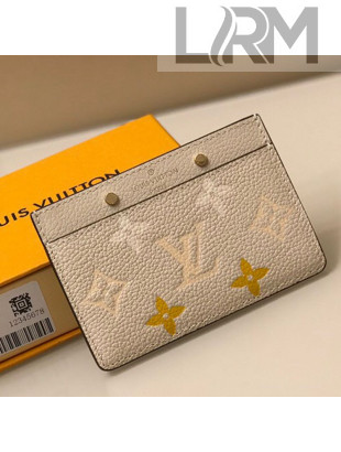Louis Vuitton Gradient Monogram Leather Card Holder Wallet M80401 Beige 2021