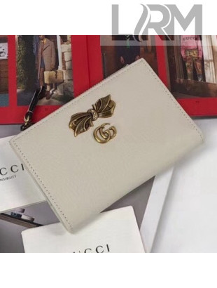 Gucci Leather Wallet With Bow ‎524300 White 2018