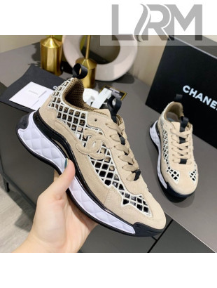 Chanel Suede Check Sneakers G37126 Beige 2020