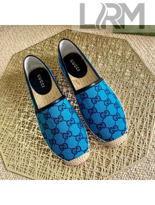 Gucci GG Canvas Espadrilles Blue 2021 07 (For Women and Men)