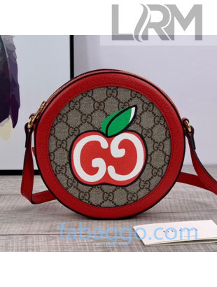 Gucci Chinese Valentine's Day GG Apple Round Shoulder Bag 625216 Red 2020