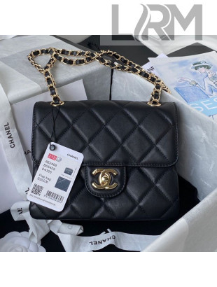 Chanel Calfskin Mini Sqaure Flap Bag AS2468 Black 2021