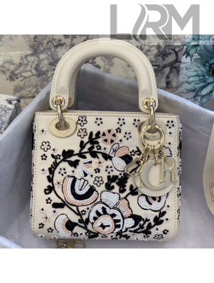 Dior Lady Dior Mini Floral Embroidery Bag 2019