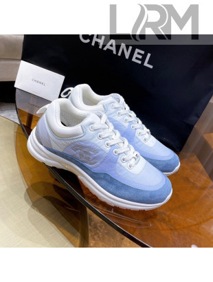 Chanel Fabric & Suede Sneakers Blue 2021 111109